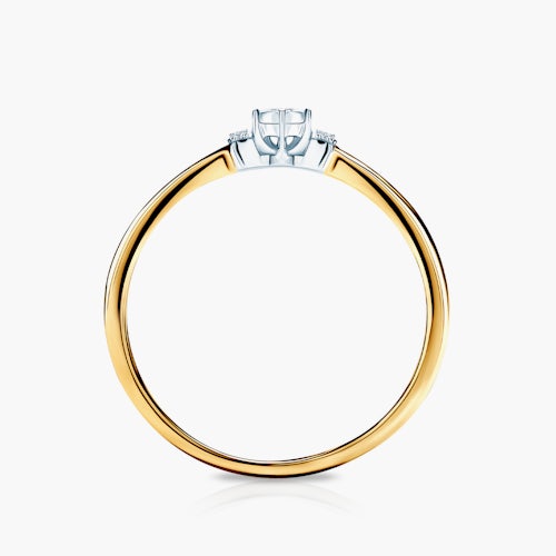 Pierścionek zaręczynowy SAVICKI: dwukolorowe złoto, diament